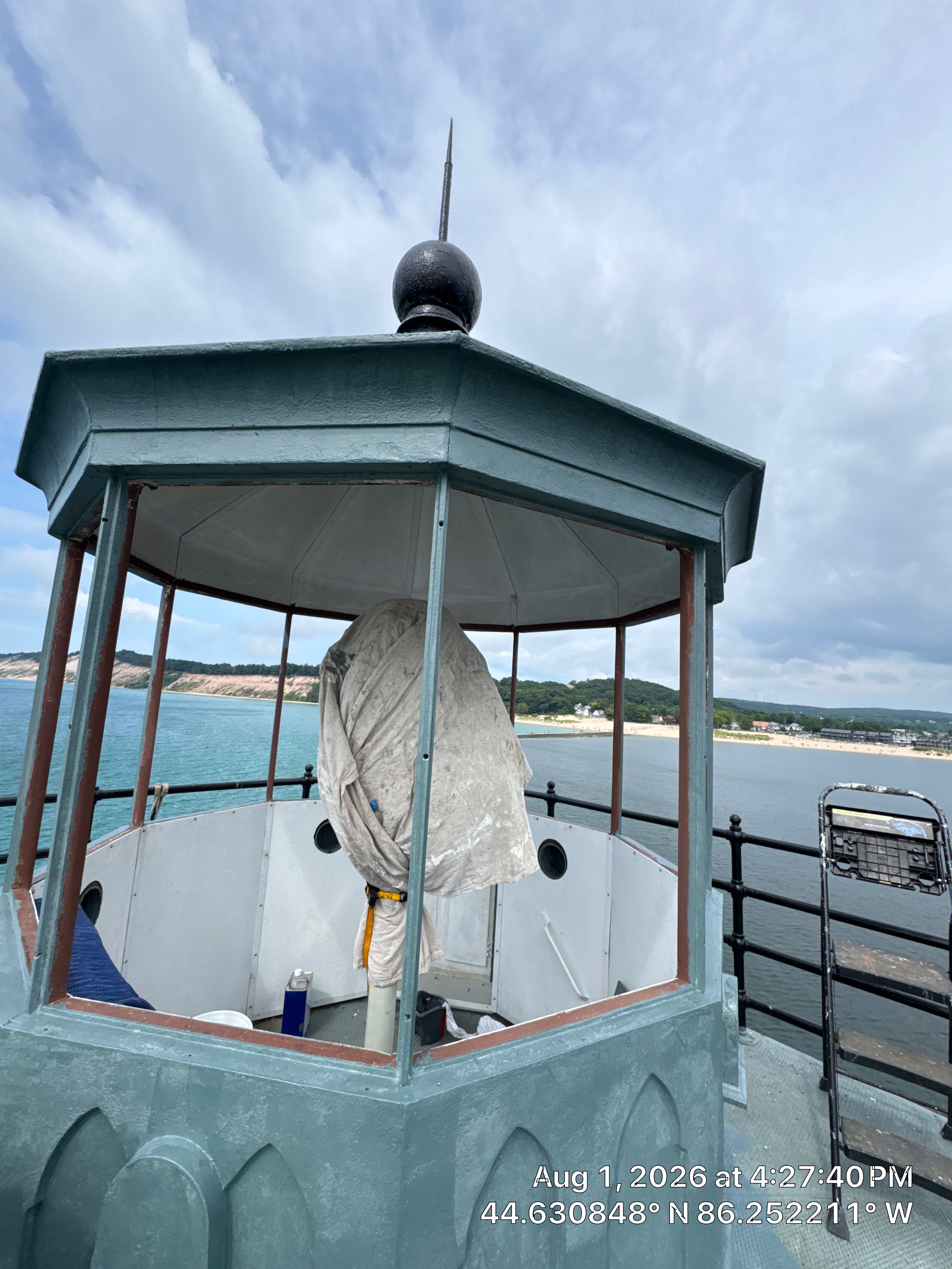 Historical Restoration and Coating of Frankfort North Breakwater Lighthouse by Finkle Preservation & Construction 