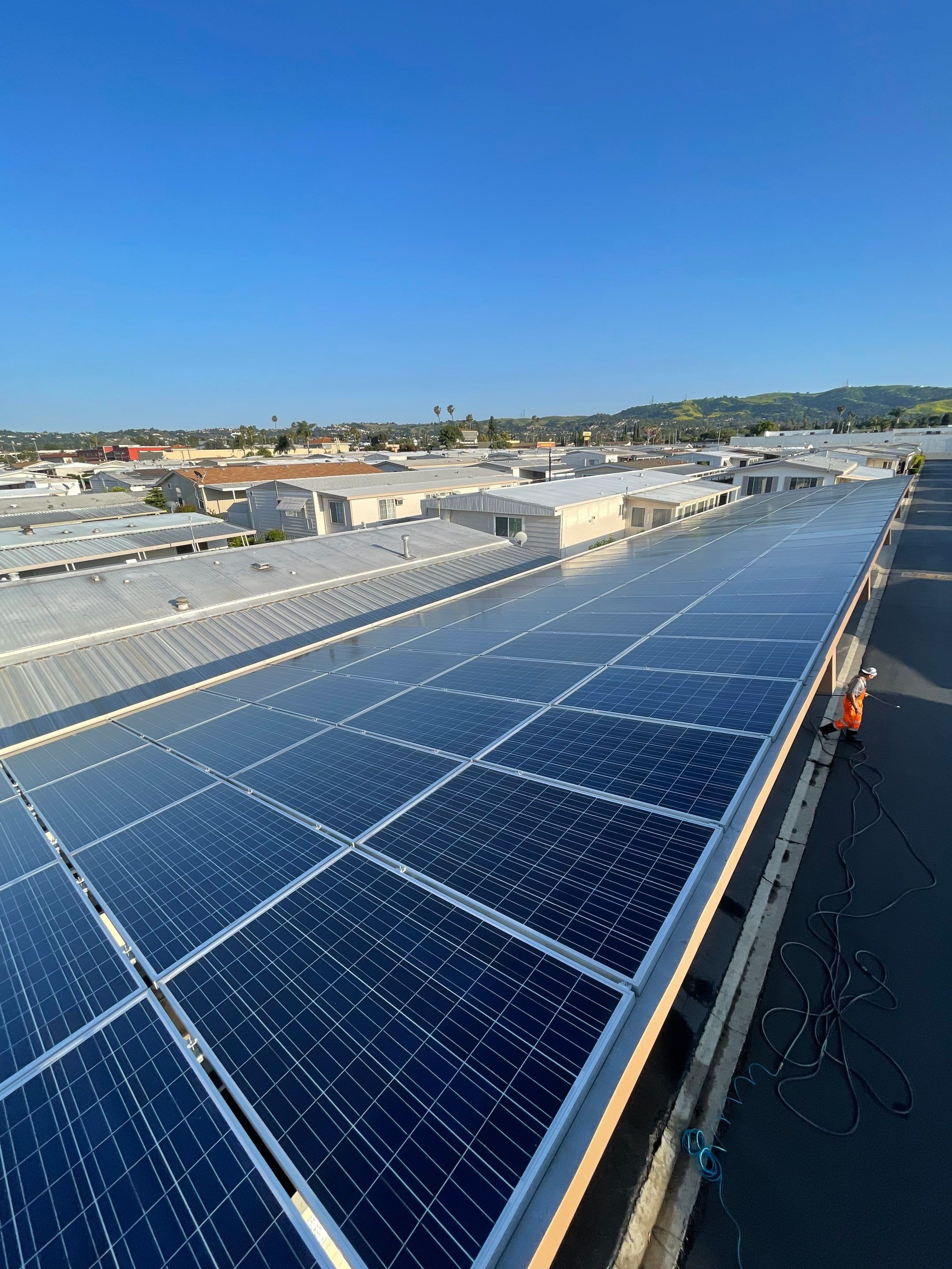 Commercial Solar Cleaning in Rowland Heights for Mobile Home Park by Palm Coast Solar Cleaning