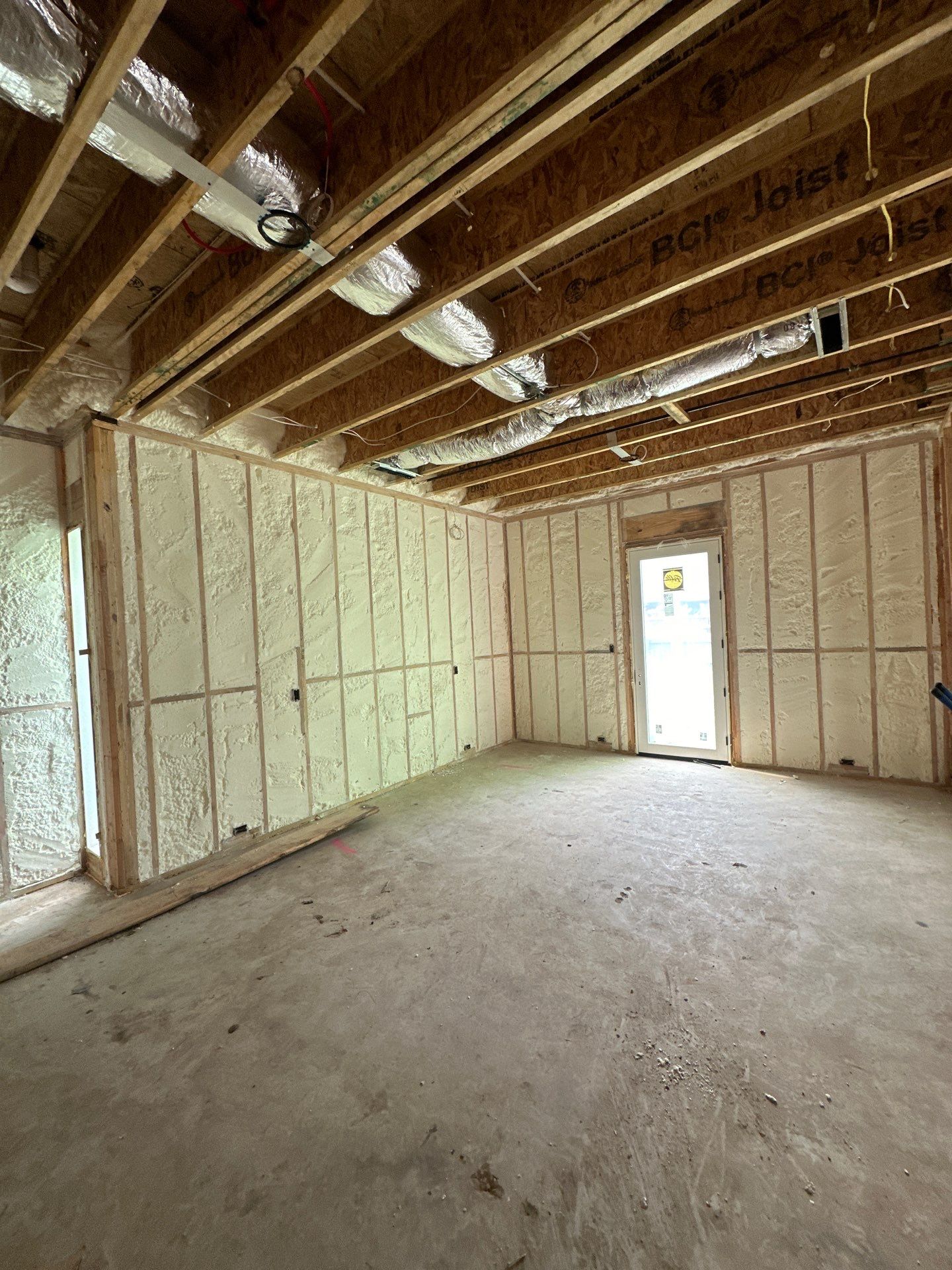 Open cell spray foam job completed at this beautiful custom home in Dallas TX by Apex Insulation Solutions