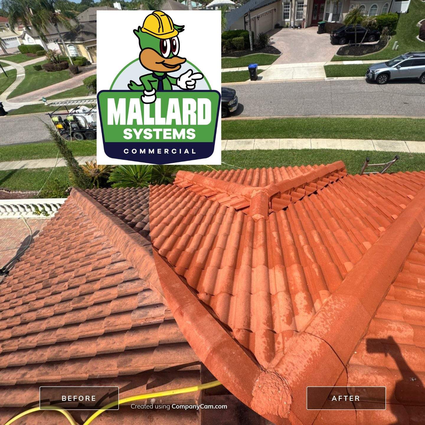 Barrel Tile Roof Cleaning by Mallard Systems
