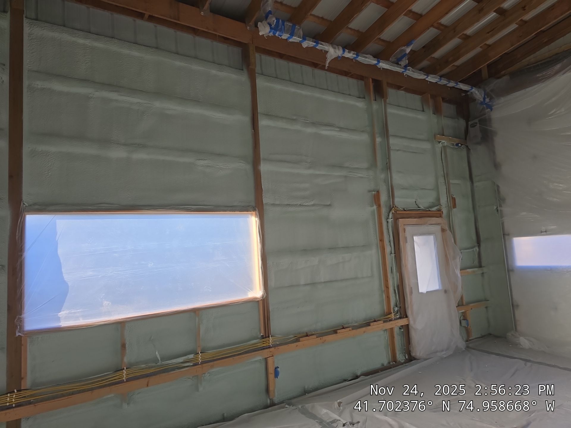 Exterior Walls using Closed-Cell Spray Foam by NYS Foam & Energy