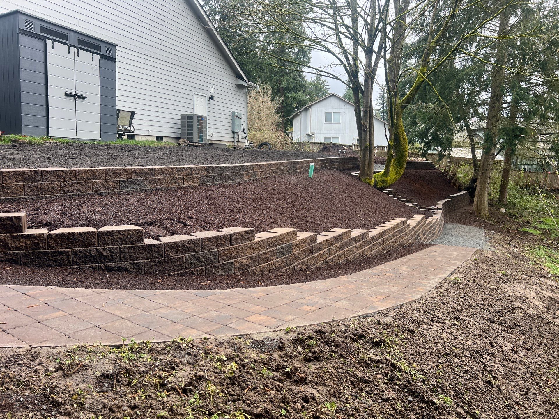 Retaining Wall and Backyard Renovation | Everett  by Jireh Asphalt & Concrete Inc 