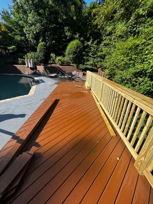 Atlanta Wooden Deck Restoration and Pool Concrete Staining Project