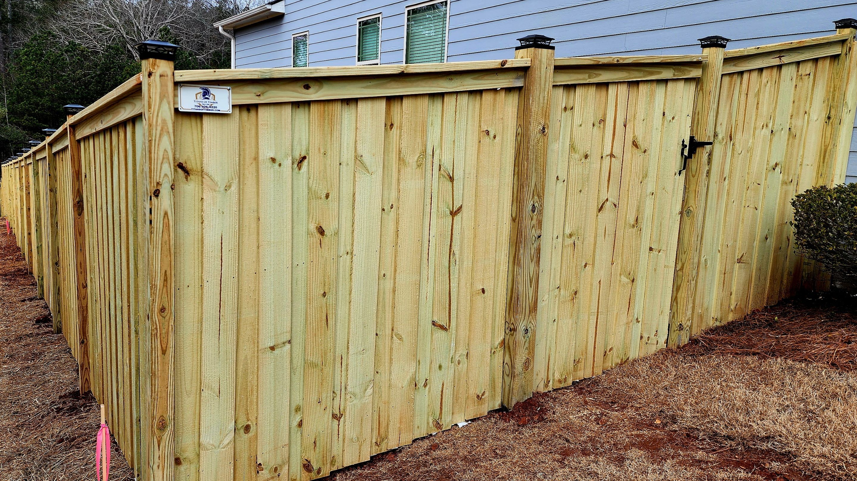 Fence Installation of Board on Board Capped Privacy by Titans of Timber Fence & Stain