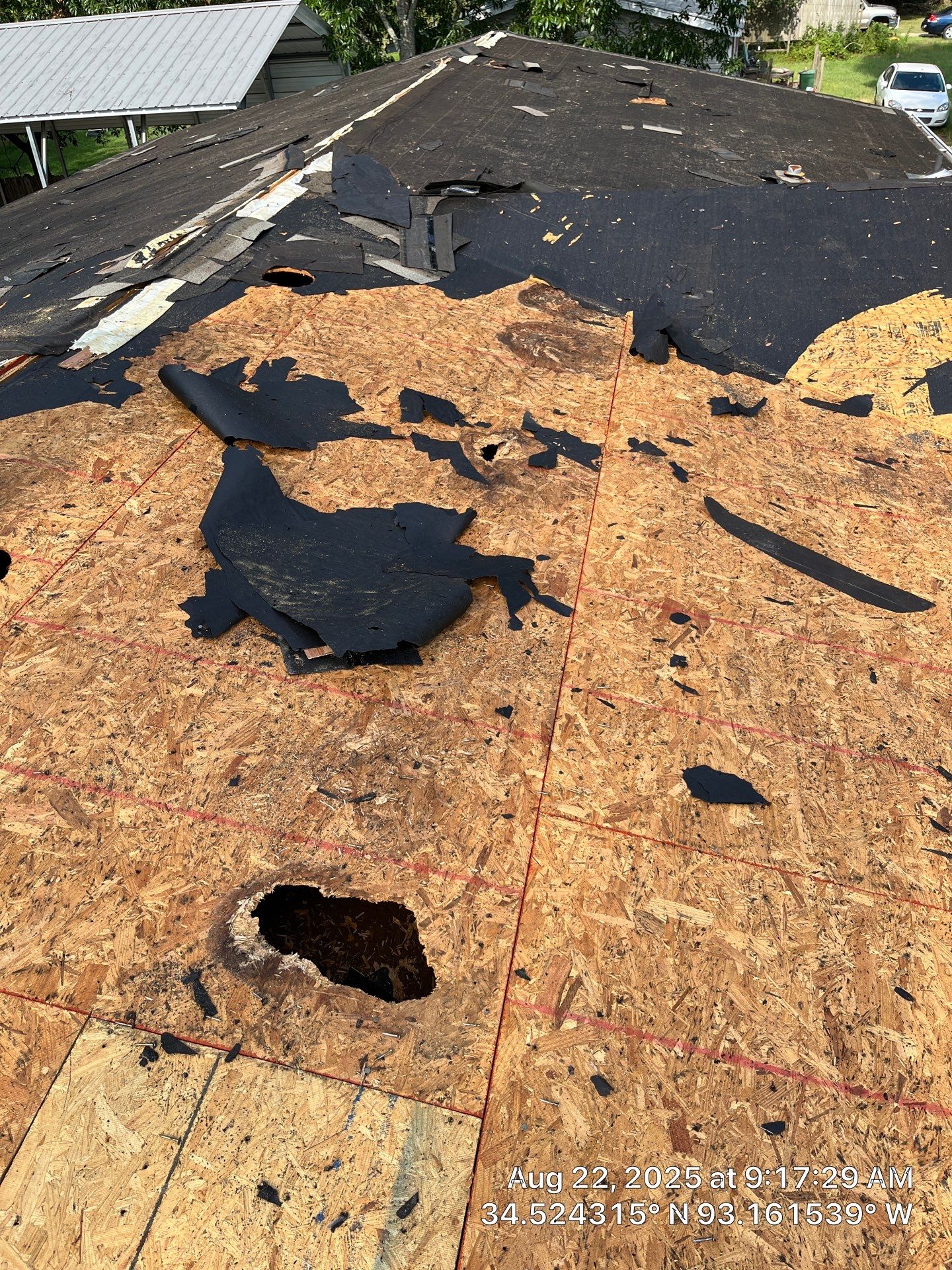 GAF Timberline HDZ Roof Replacement and Decking Repair in Hot Springs by Temple Roofing and Exteriors