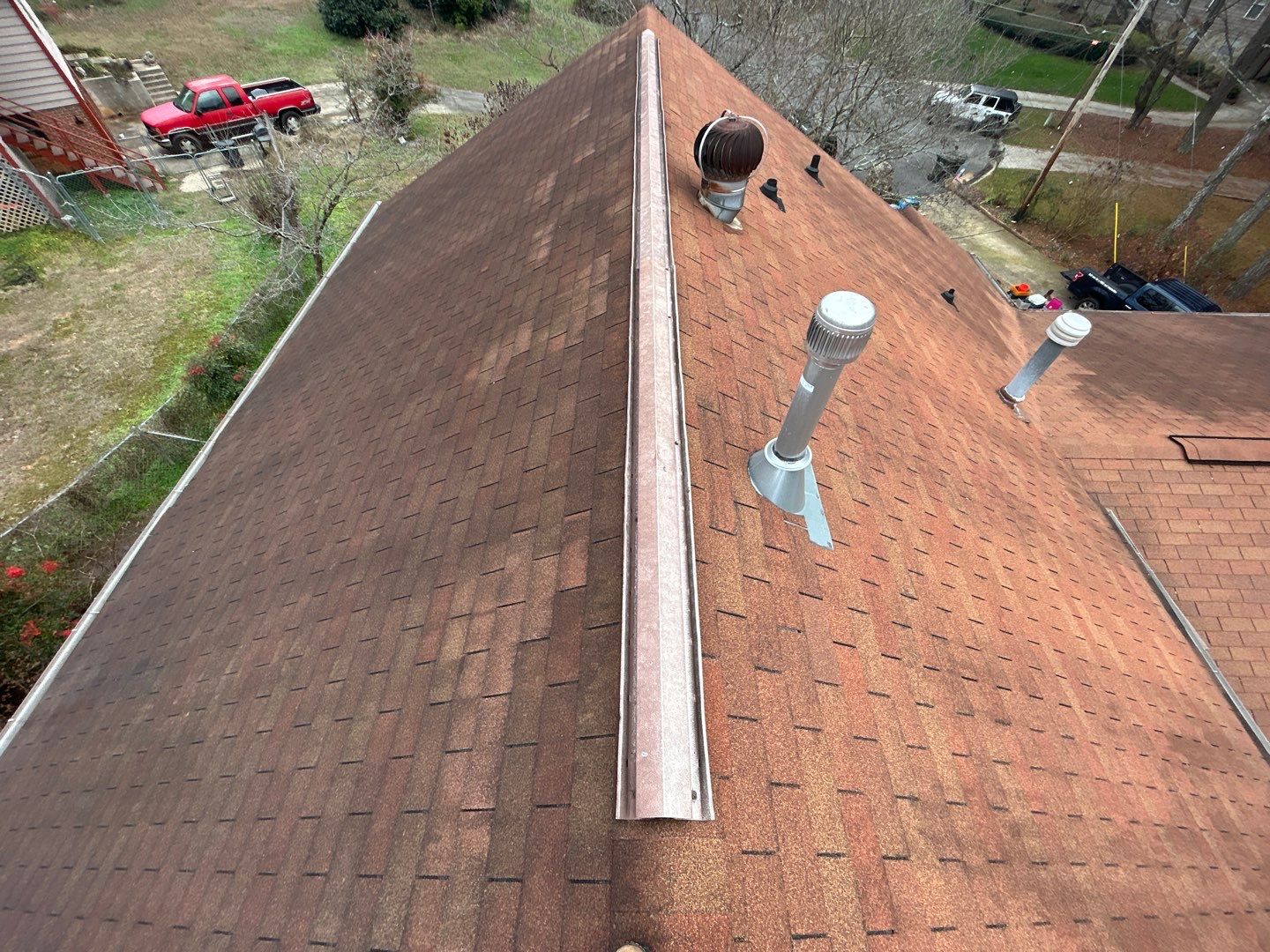 Roof replaced through insurance installation GAF Barkwood by Georgia Roof Advisors