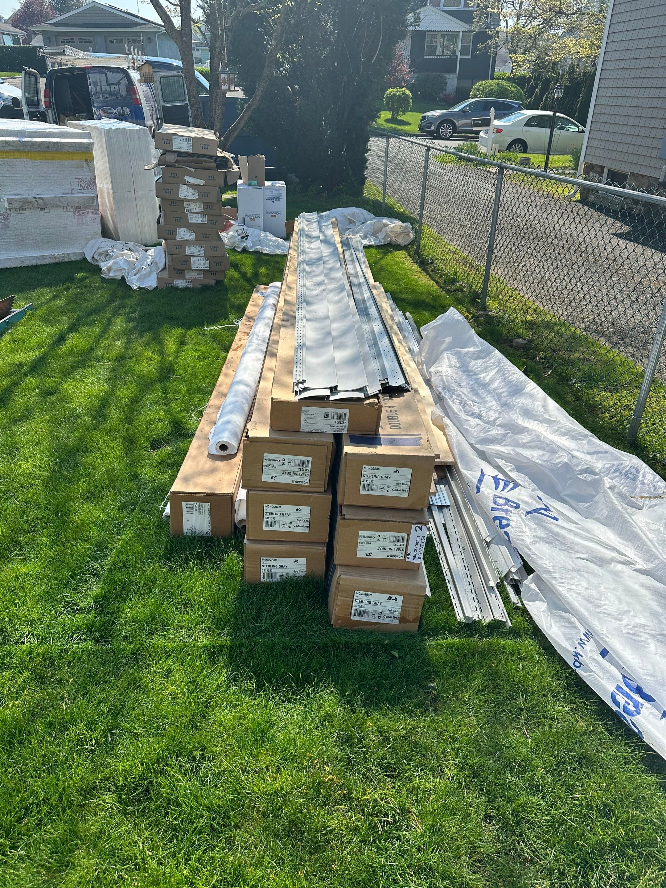 Siding Installation using Certainteed Cedar Impressions Straight Edge Perfection Shingles - D7 - Sterling Gray by A Plus Exterior