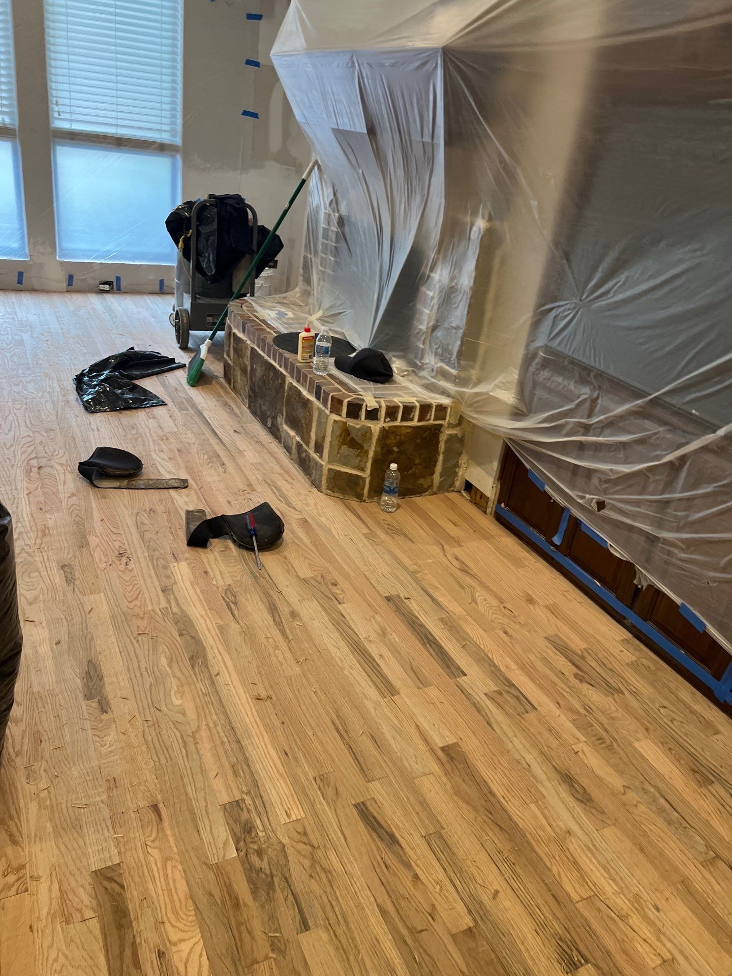 In Progress - Repairing wet Hardwood Floors in Colleyville by Bernard Hardwood Floors