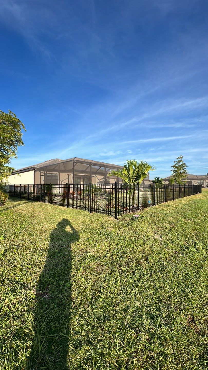 Aluminum Fence Installation using Black 3 Rail Aluminum Fence by Asap fence and gates, LLC