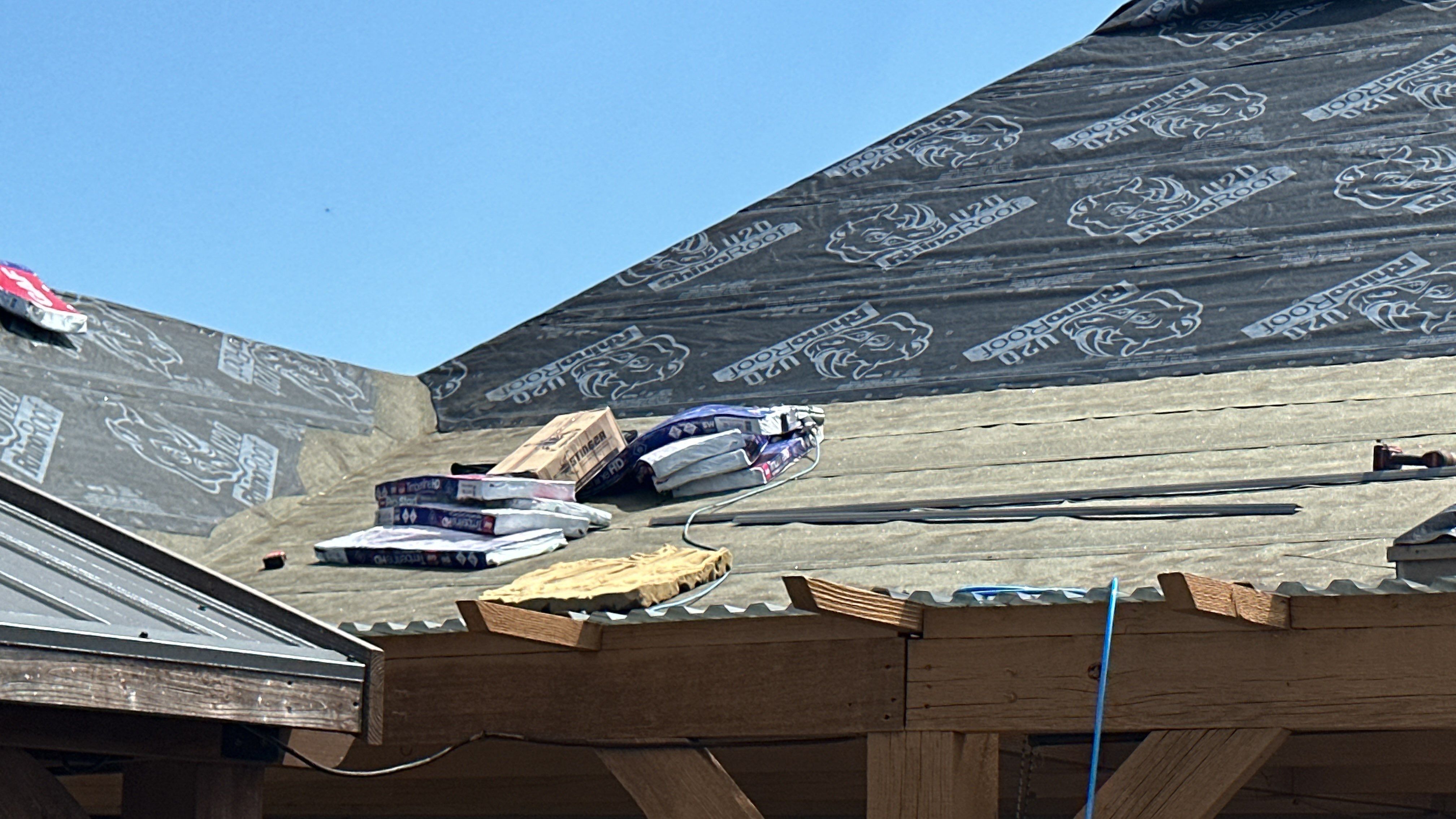 Reroof using GAF HDZ - Weathered Wood by Castillo Roofing
