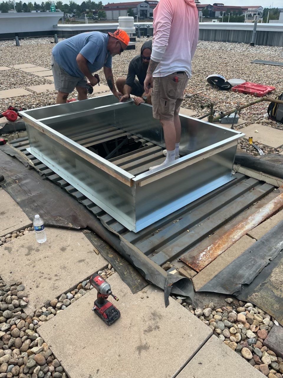 Bentley Denver Commercial Roofing Repair and HVAC Curb Flashing in Lone Tree CO by Rhino Roofing LLC