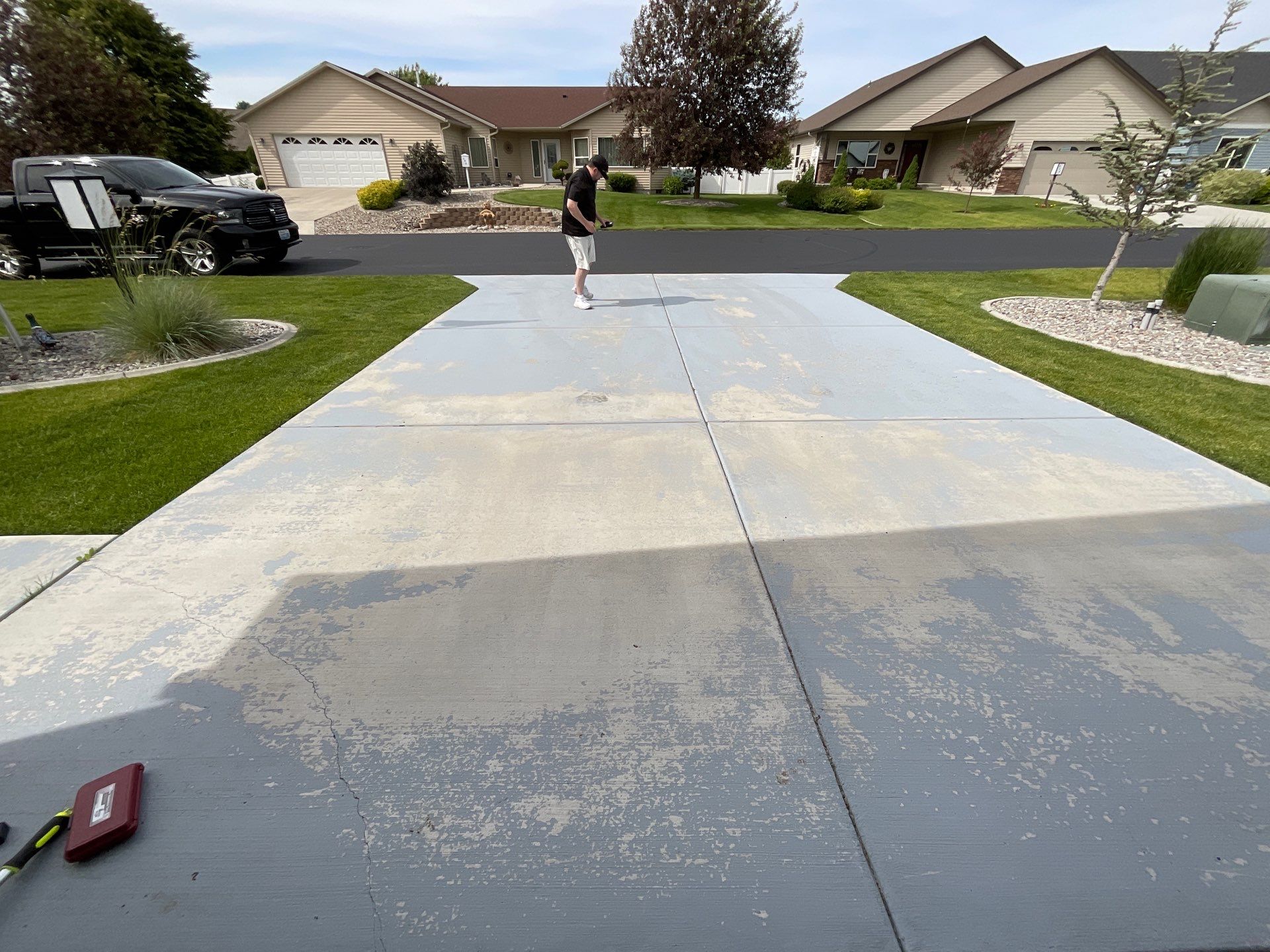 Driveway Transformation using 1/8 Tidal Wave by Croc Coatings, LLC