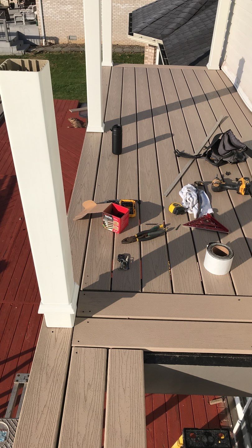 Deck Refurbush and Door Replacement using Trex Decking and Railing.  Polaris Patio Doors by Secure Construction Company Inc