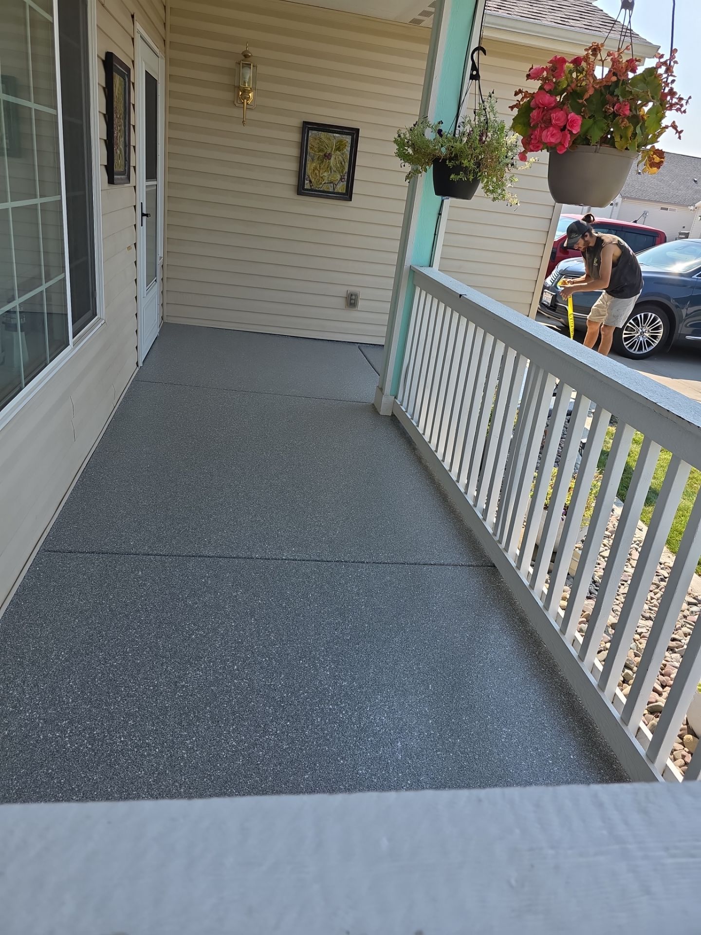 Patio Transformation using Turquoise Hybrid by Croc Coatings, LLC