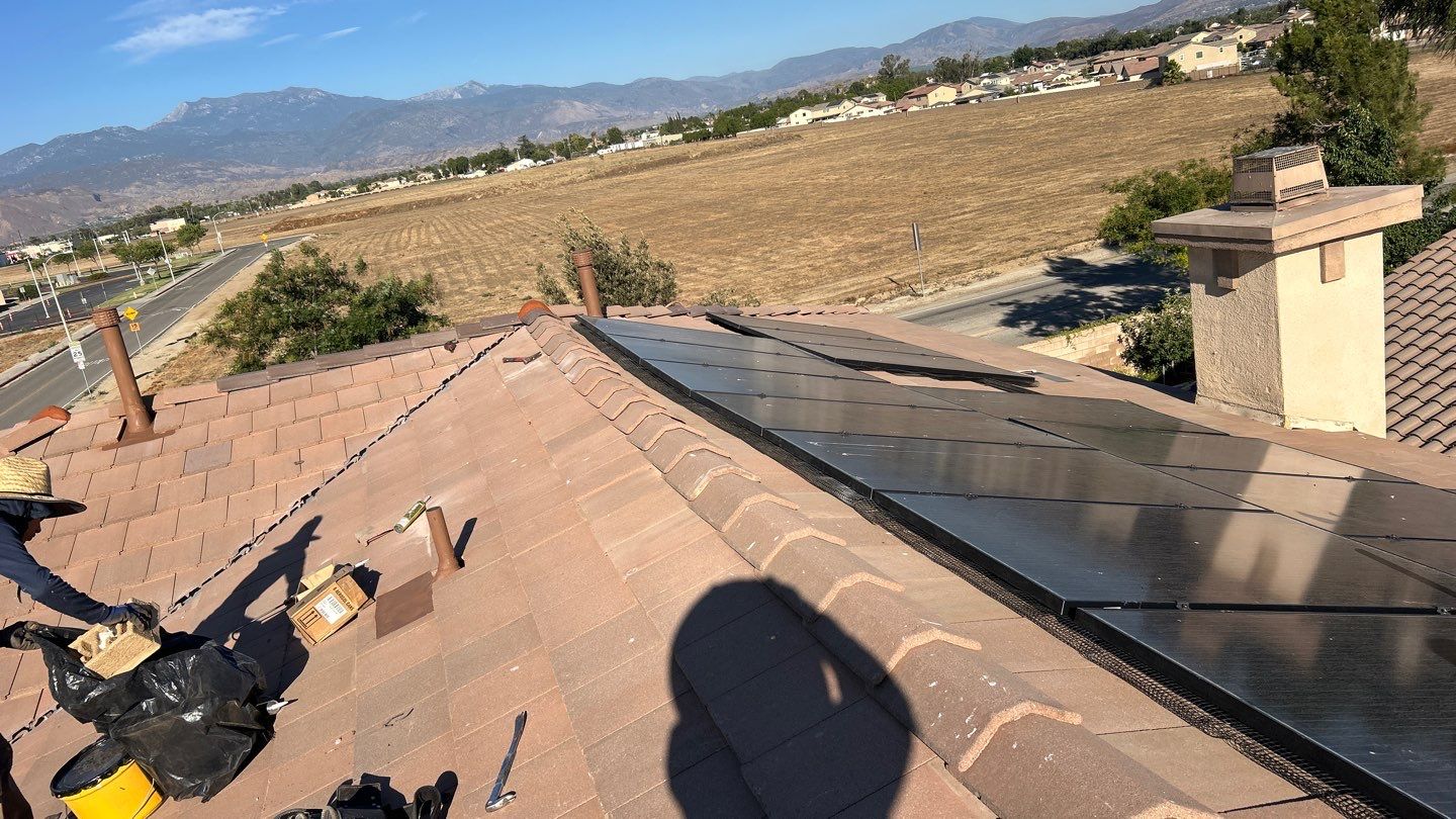 Complete Concrete Tile Roof Replacement and Solar Integration in San Jacinto by Reliable Roofing San Diego Inc.