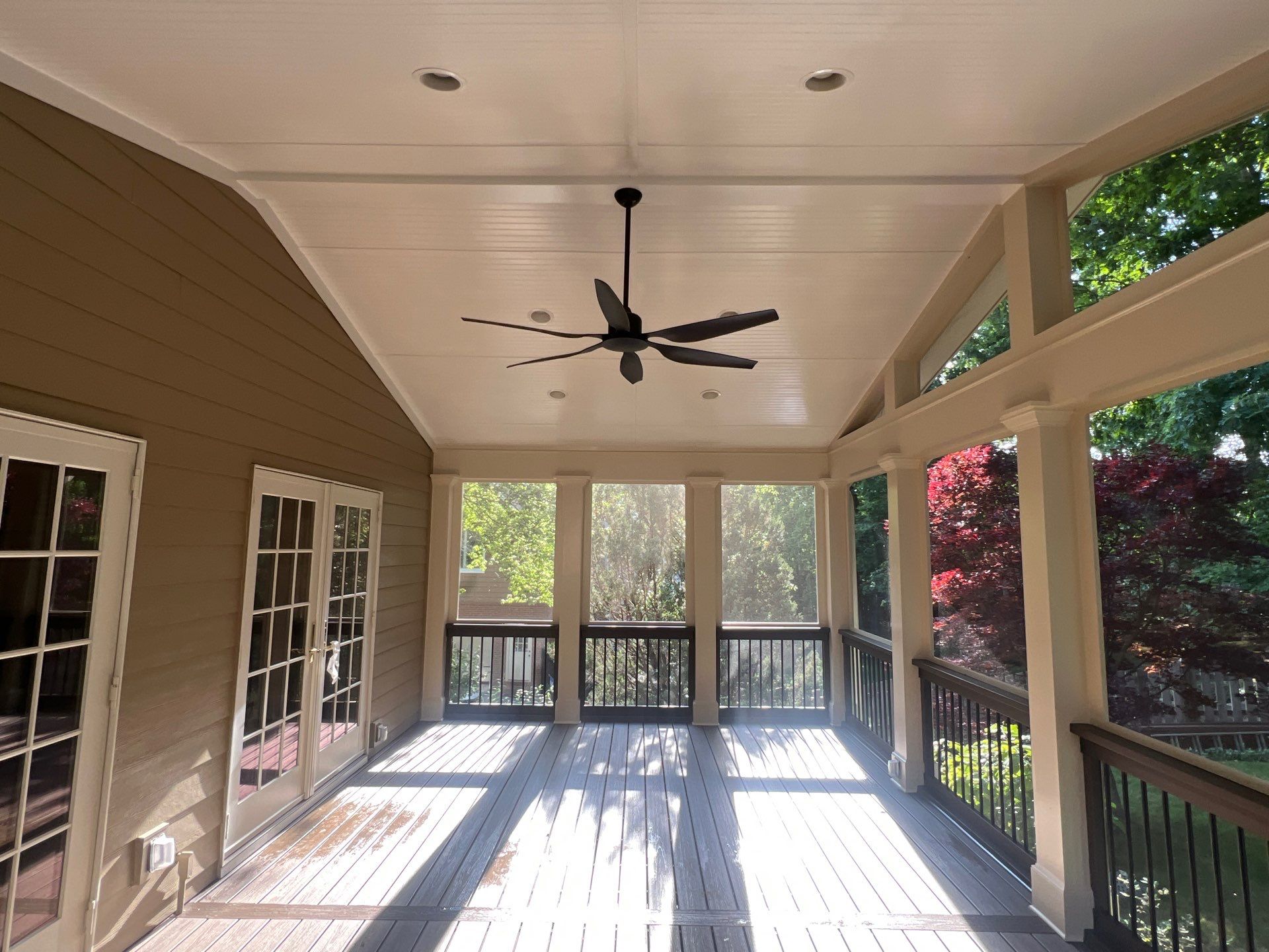 James Hardie Siding Install, Rotten Wood Replacement, Trex Deck Resurface, and Exterior Paint Project in Roswell, GA by Nelson Exteriors 