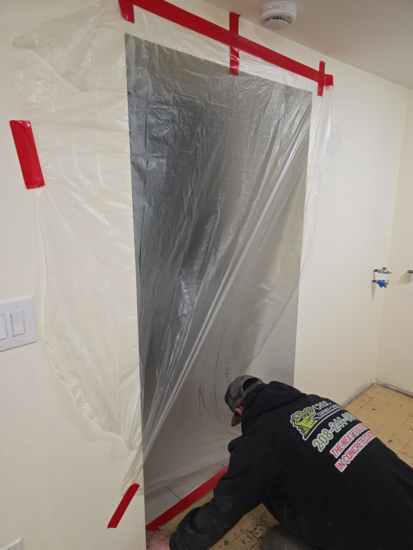 Quartzite Hybrid Flooring Transformation for a Kennewick Utility Room by Croc Coatings, LLC