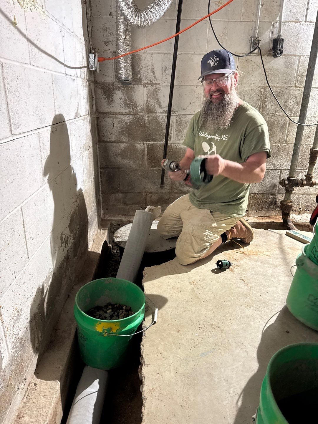 Interior Drain Tile Installation near Columbia Heights, MN by Waterproofing Northeast