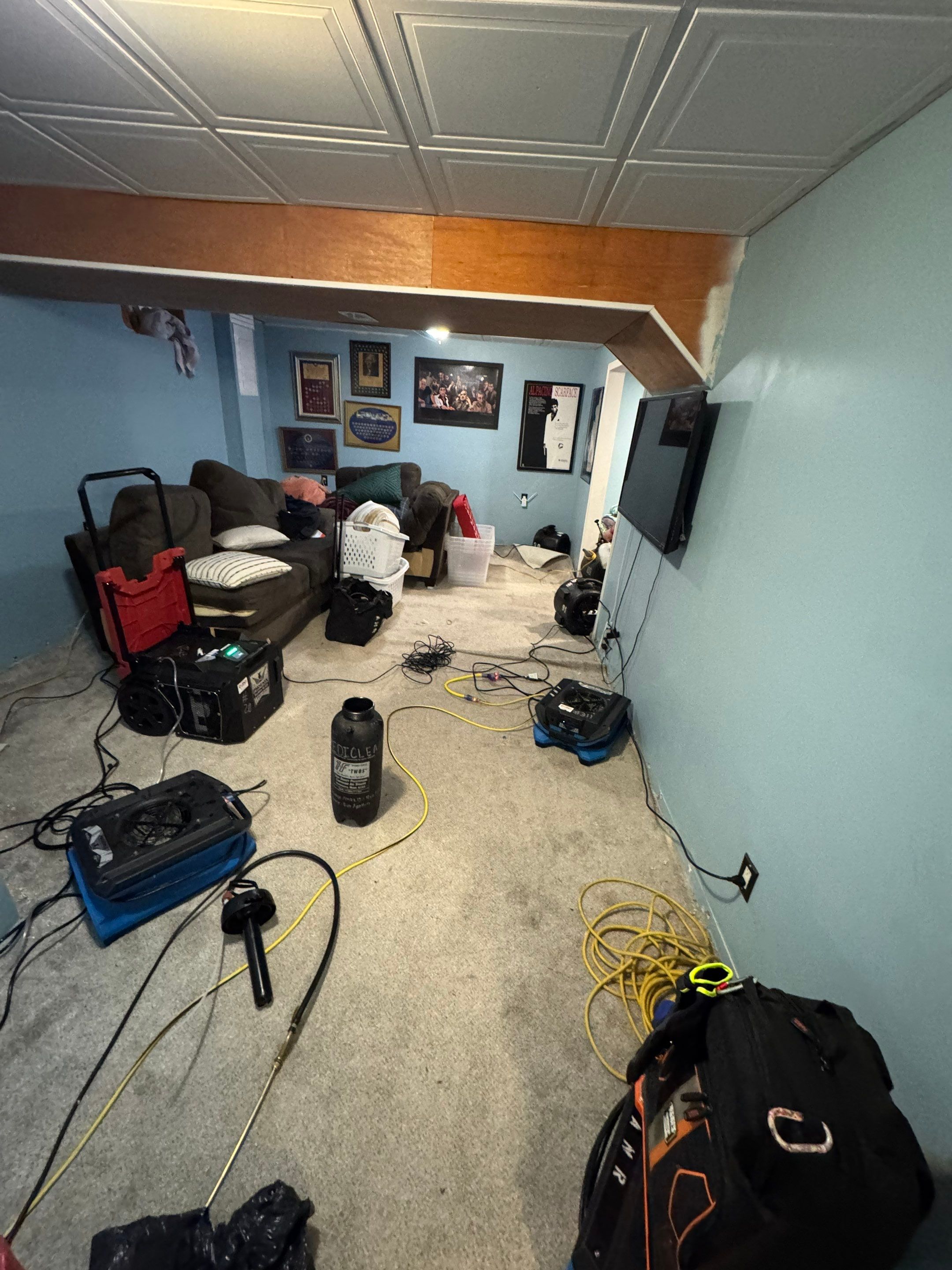 EMS Basement Flood Mitigation in Louisville, KY by ANR Restoration