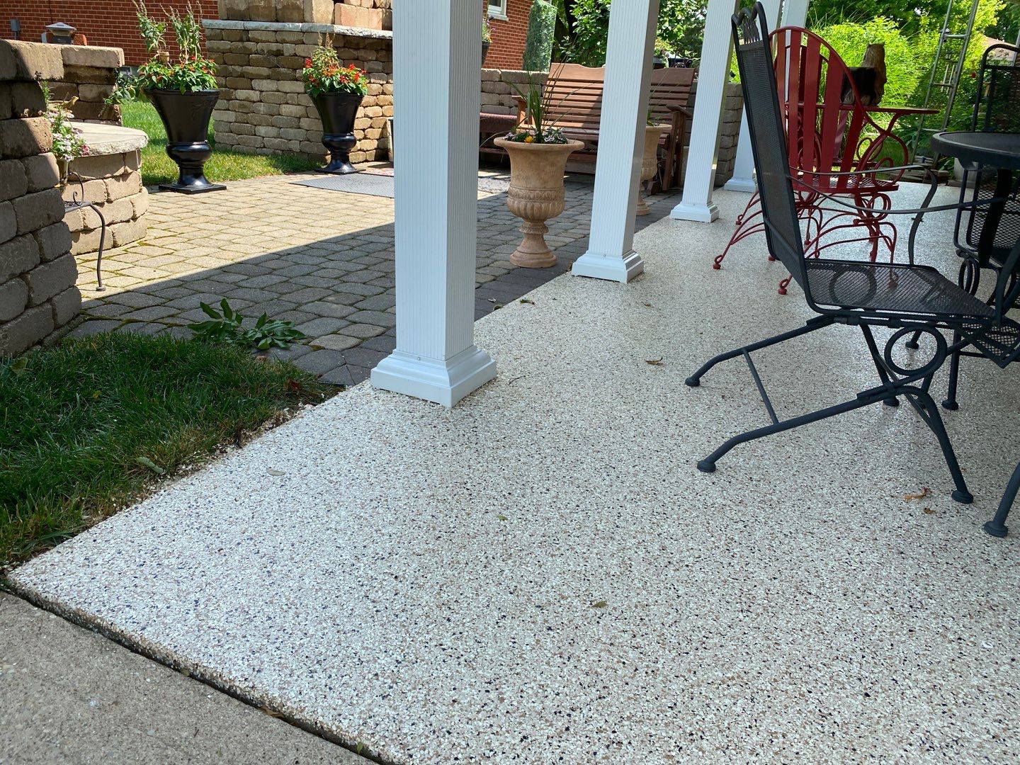 Garage Floor and Patio using Driftwood by Your1DayFloor.com