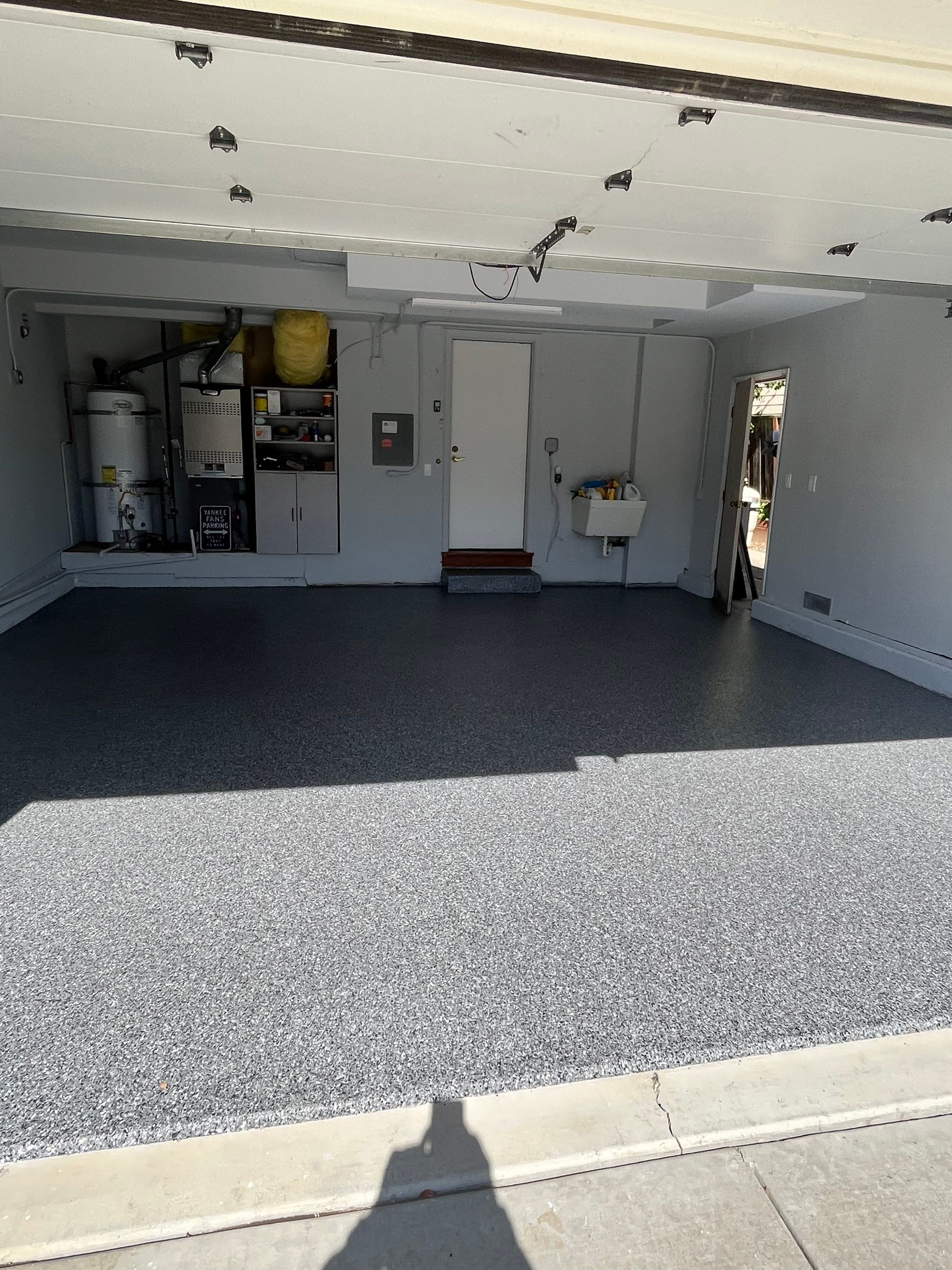 Garage Floor: Vinyl Chip using Midnight by J&C Concrete Restoration, Inc