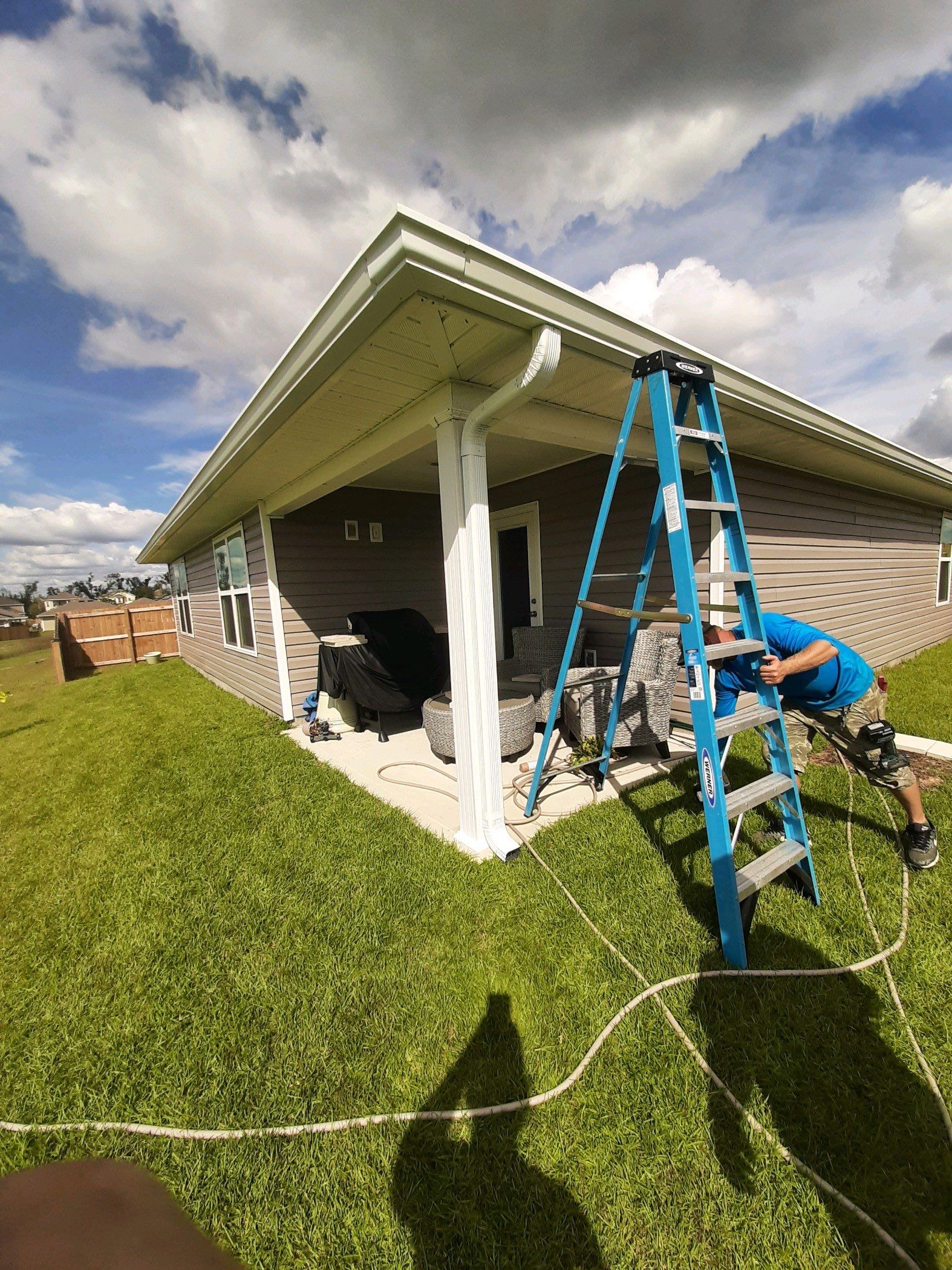 Gutter Installation using K-Style Seamless Gutters and Soffit and Fascia Replacement by Gutter Professors