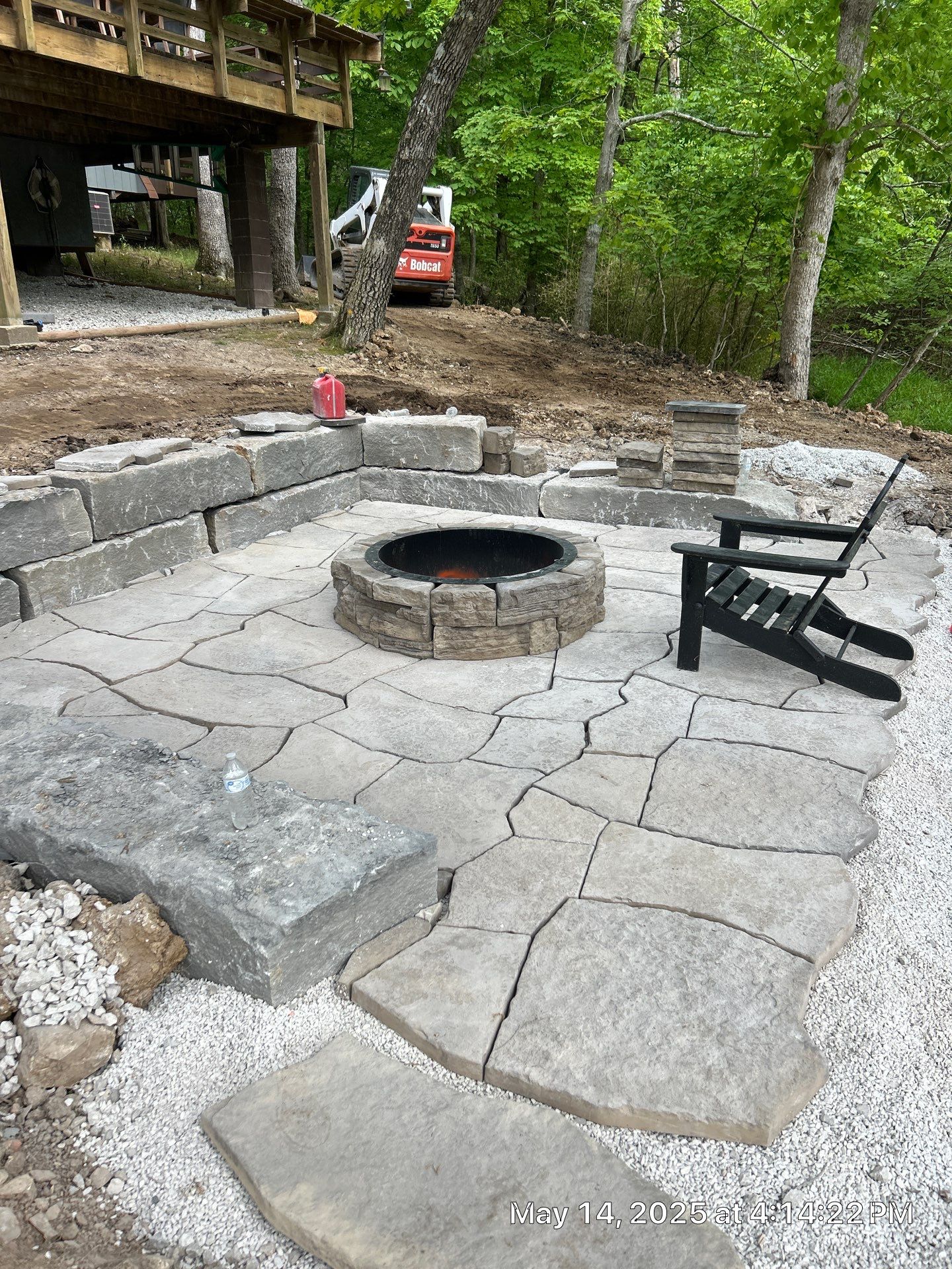 Lakeside Deck & Fire Pit by Loch Ness Landscaping, LLC