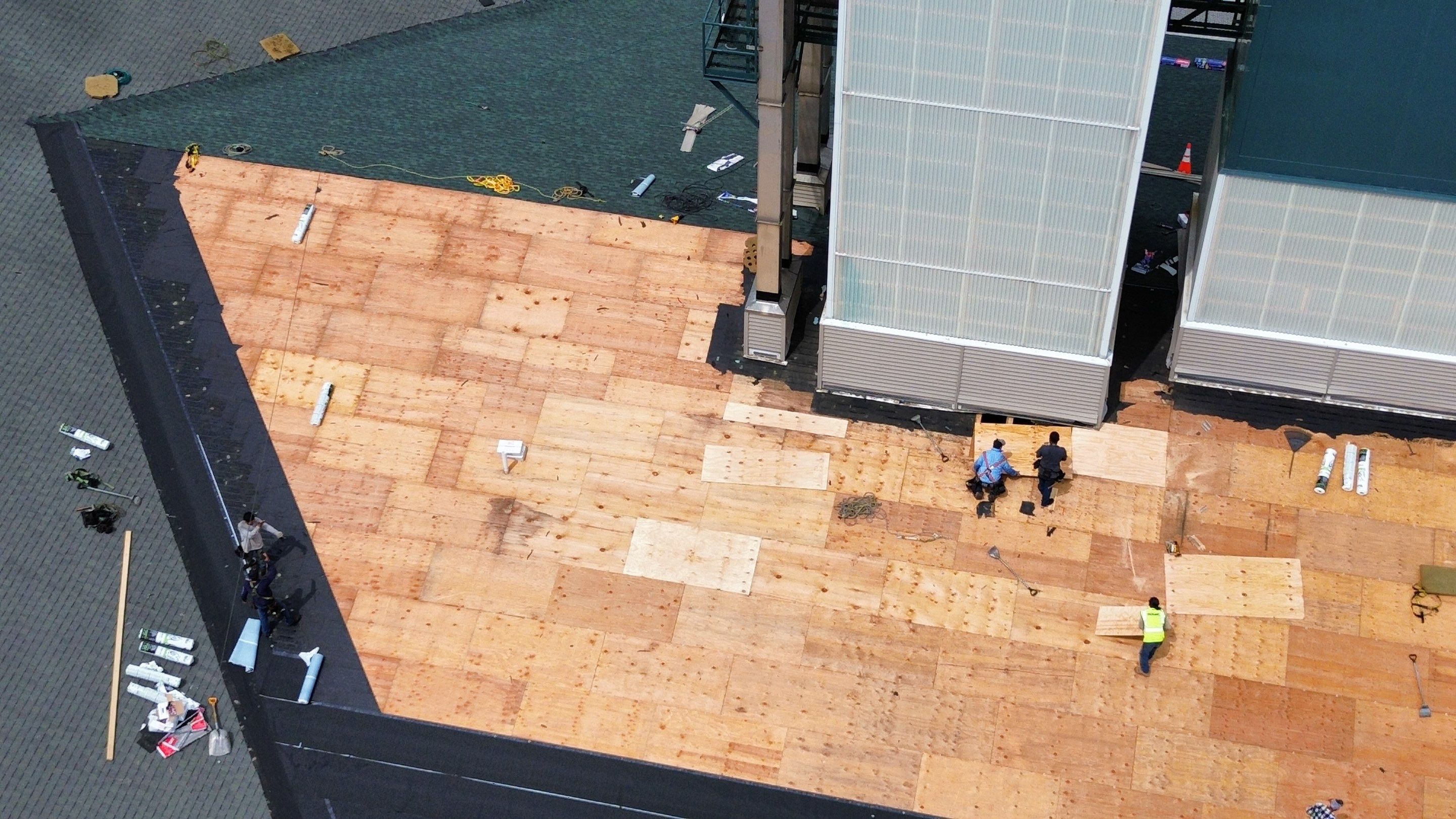Commercial Roofing Installation using Timberline HDZ Shingles - Hunter Green by RoofX 