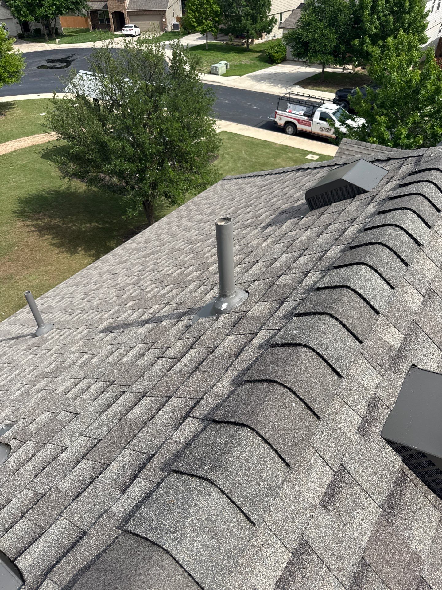 Residential Roof Replacement using GAF - HDZ - Weathered Wood by Action Exteriors Austin