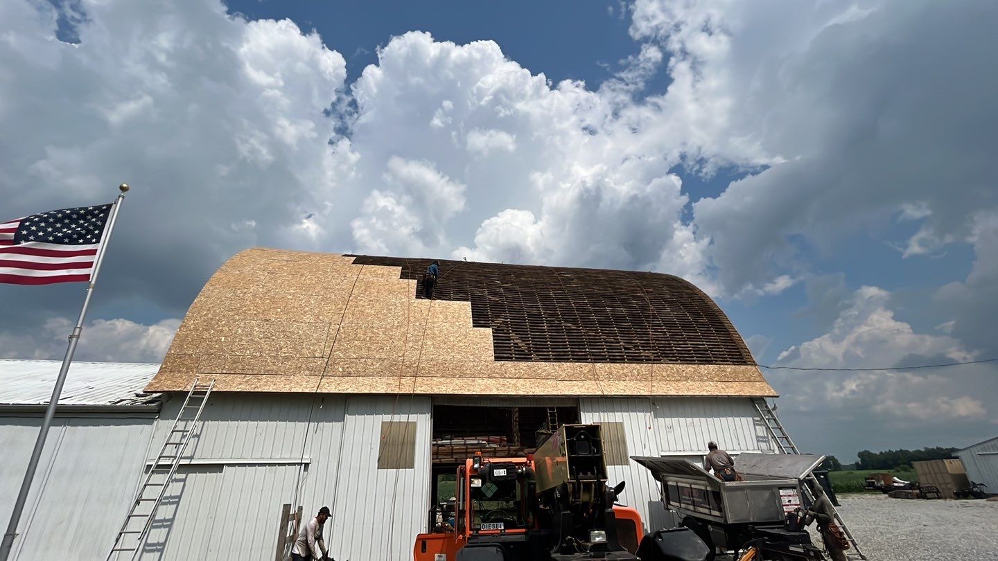 Barn Roofing Installation using GAF Timberline HDZ Charcoal by Nitro Roofing and Construction