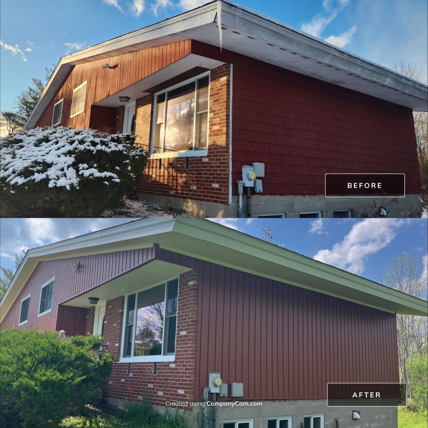 Siding Refresh with Cert S/7 Reverse Board & Batten, Autumn Red by DiGiorgi Roofing and Siding Inc