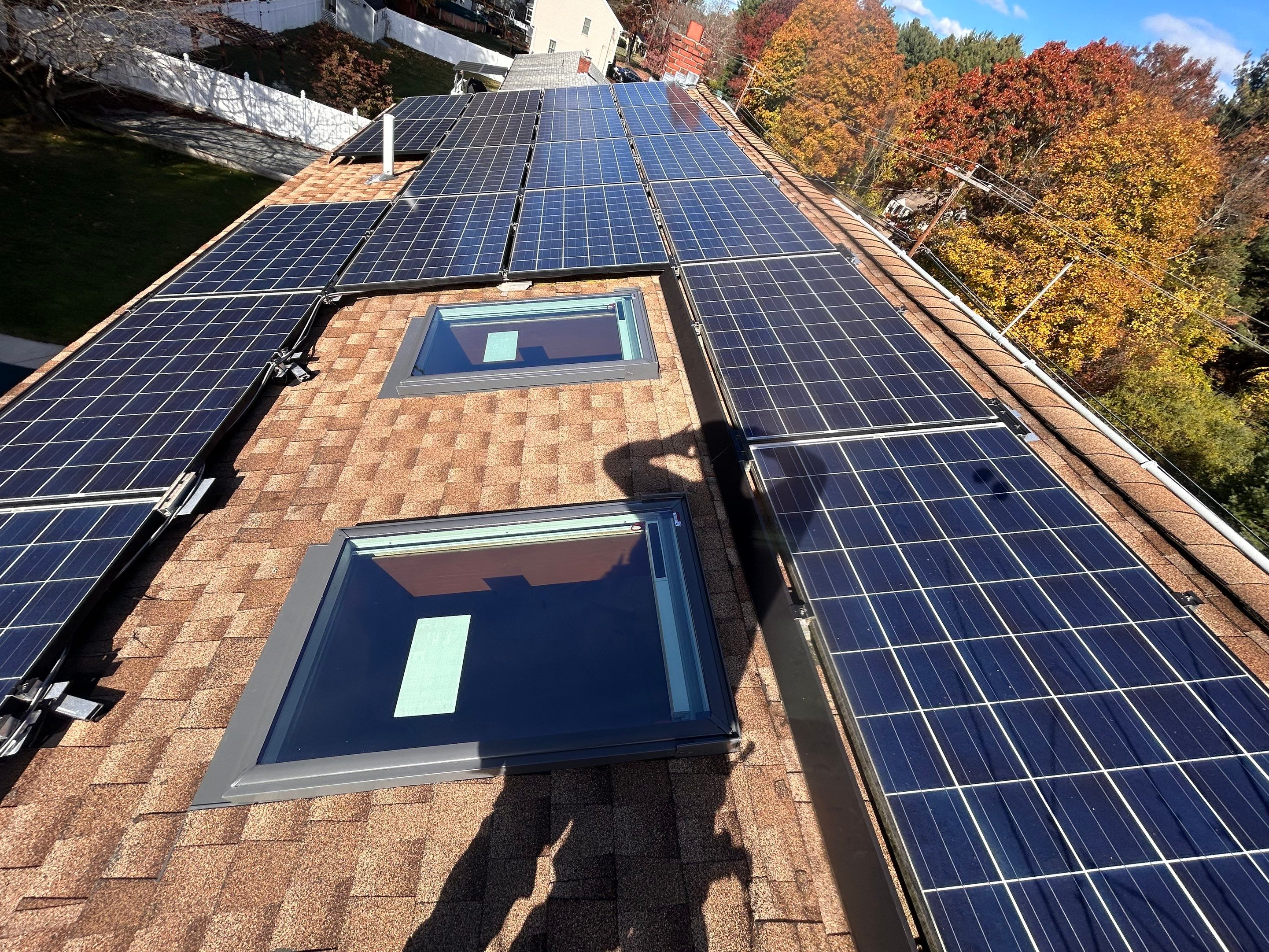 Tewksbury Dual Skylight Replacement with Solar Shades by Mighty Dog Roofing of Greater Middlesex County