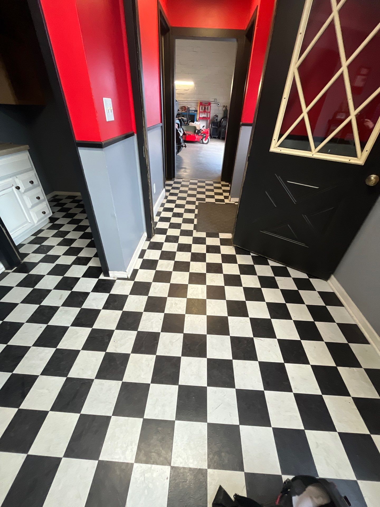 Durable Epoxy Flake Floor Coating for Commercial Workshop by Select Painting, Coatings & Garage Cabinets