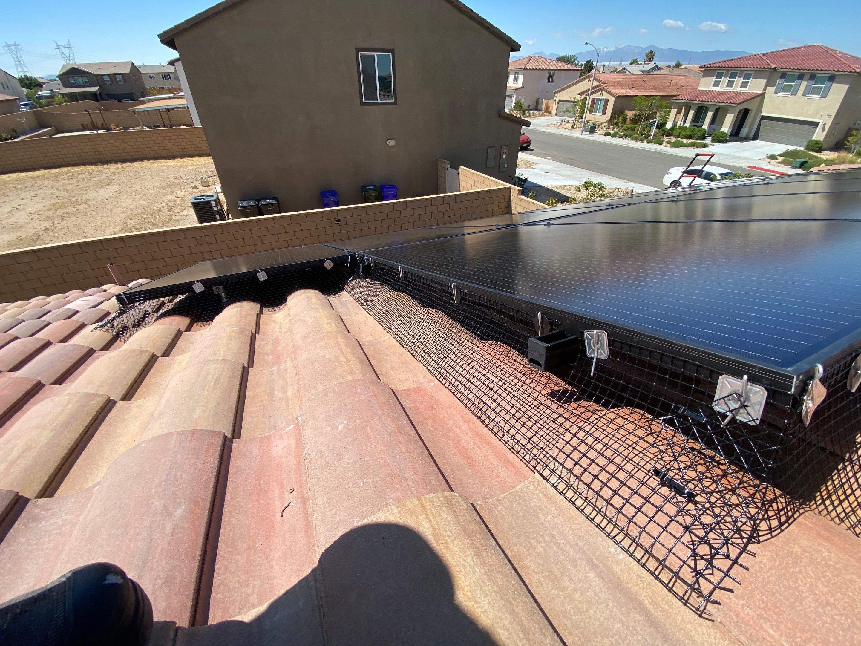 Bird Proofing Project in Victorville Ca by Palm Coast Solar Cleaning
