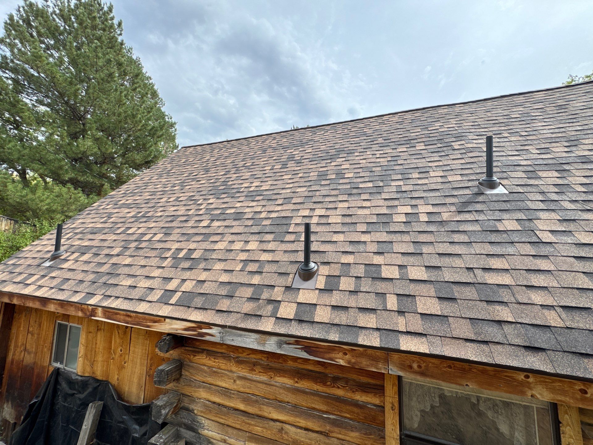 Architectural Shingle Roof Replacement for Boise Log Cabin Home by Olive Roofing