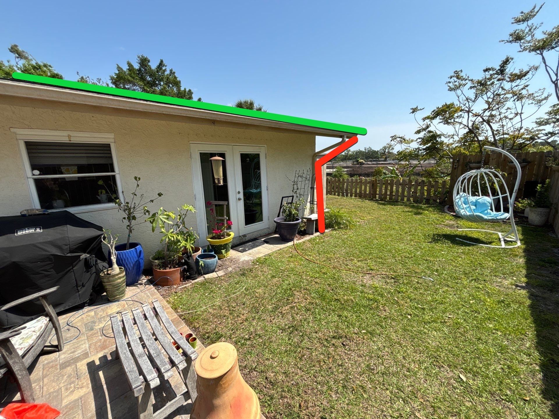 K-Style Seamless Gutter Installation using 3X4 Elbow Downspout in Sarasota FL by Gutter Professors