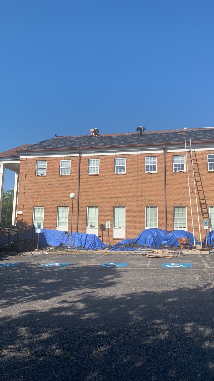 Roof replacement in Church by hail and wind damage by Just Brilliant Restoration JBR