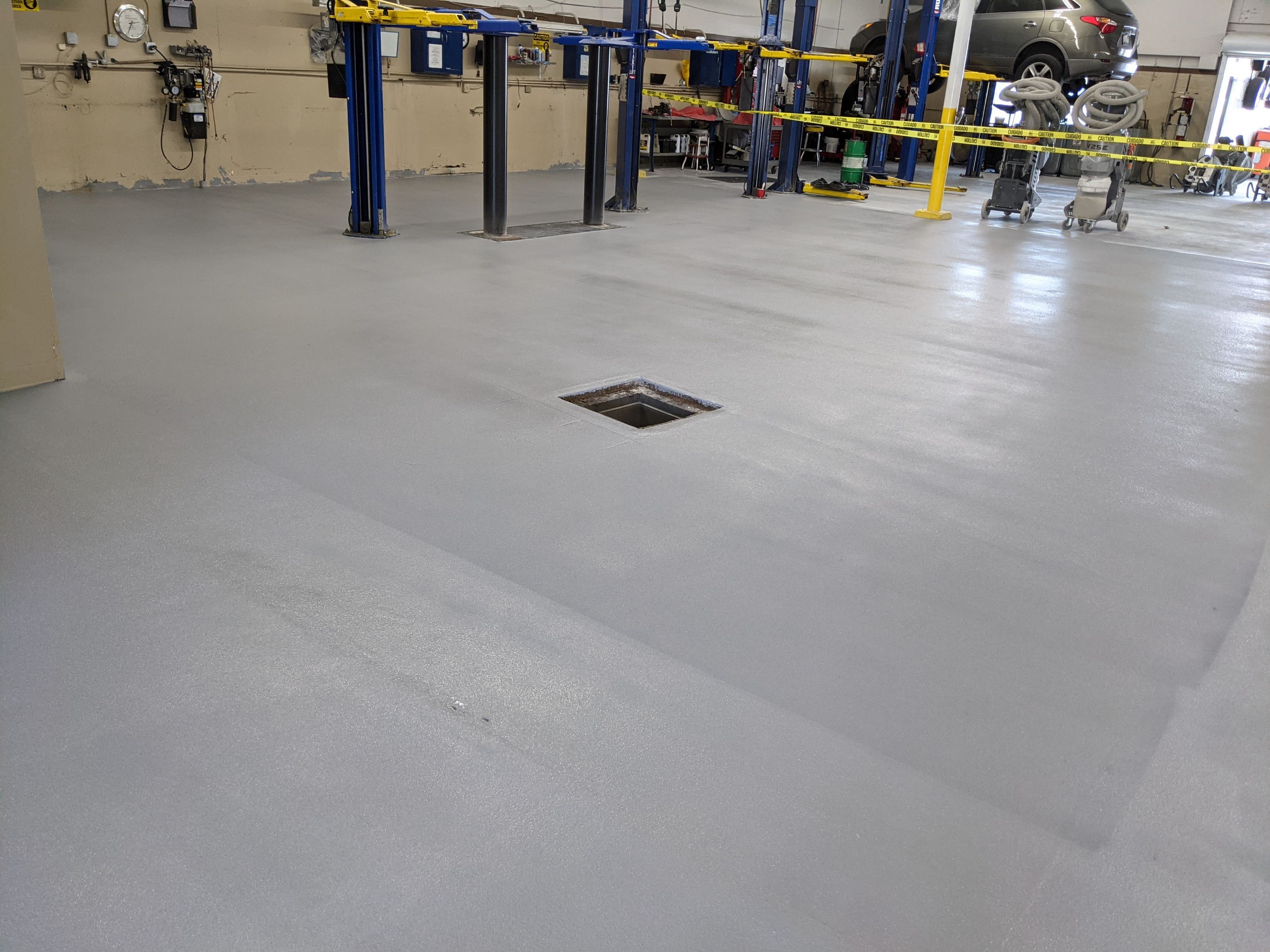Commercial Floor Transformation using Penntek Shop Floor System by Croc Coatings, LLC