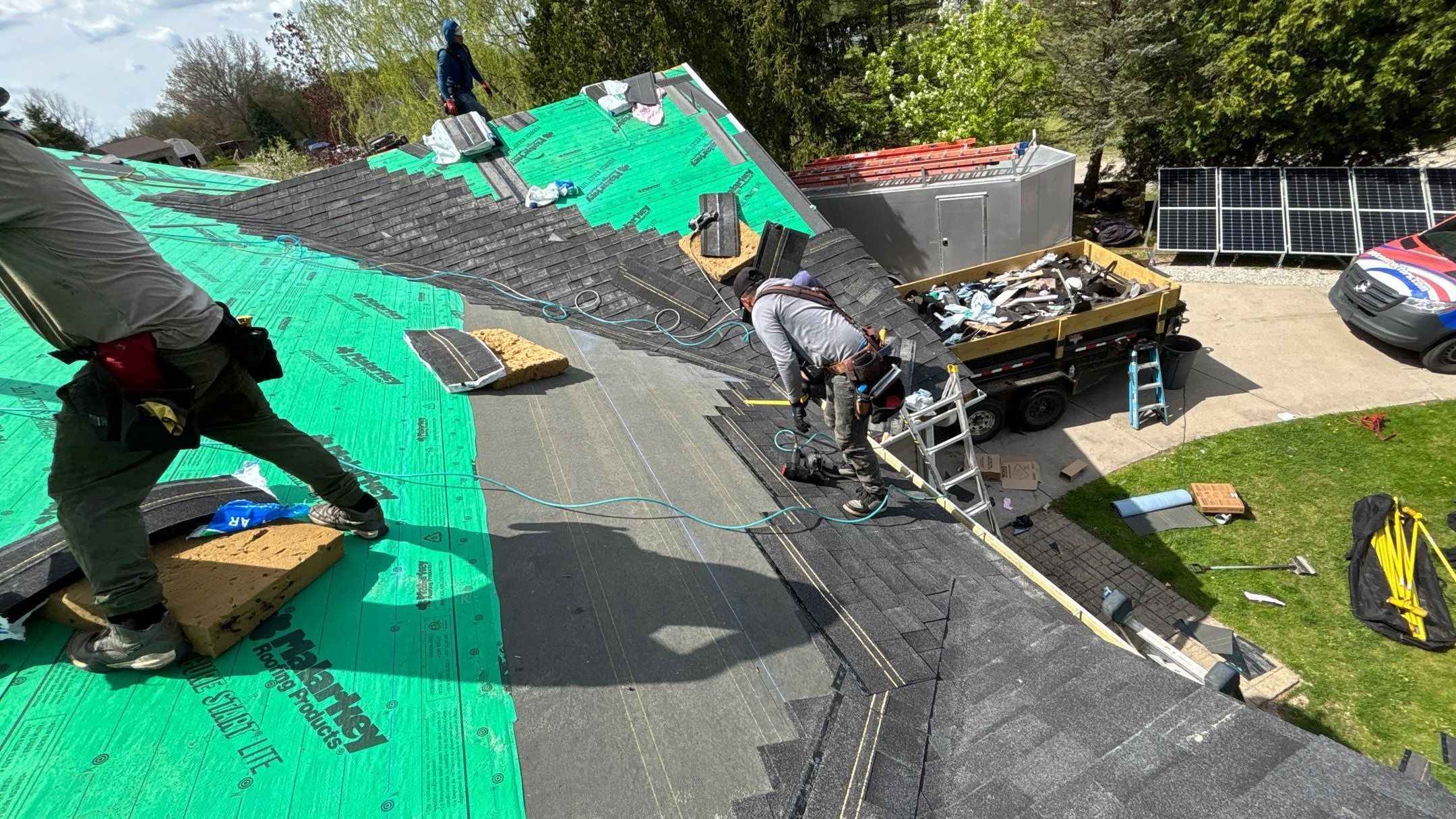 Roof Replacement using Malarkey Vista Brilliant Black by 180 Contractors