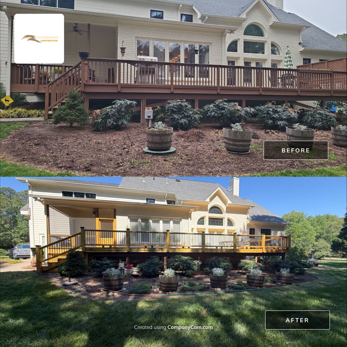 Deck Stain, Round Balusters & Screened Porch Transformation by Billy Weatherspoon Contractor