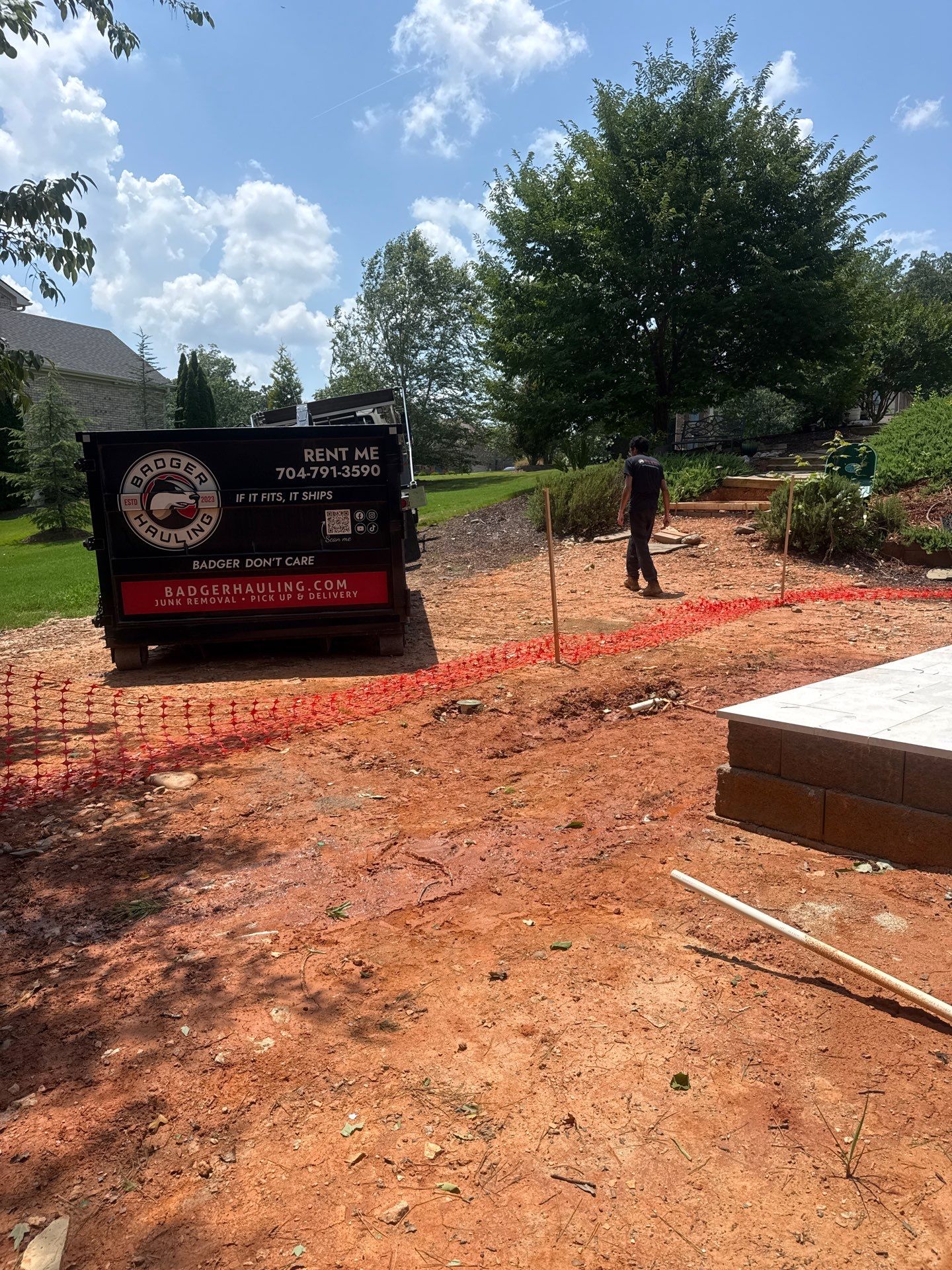 Job site clean up in Waxhaw by Badger Hauling