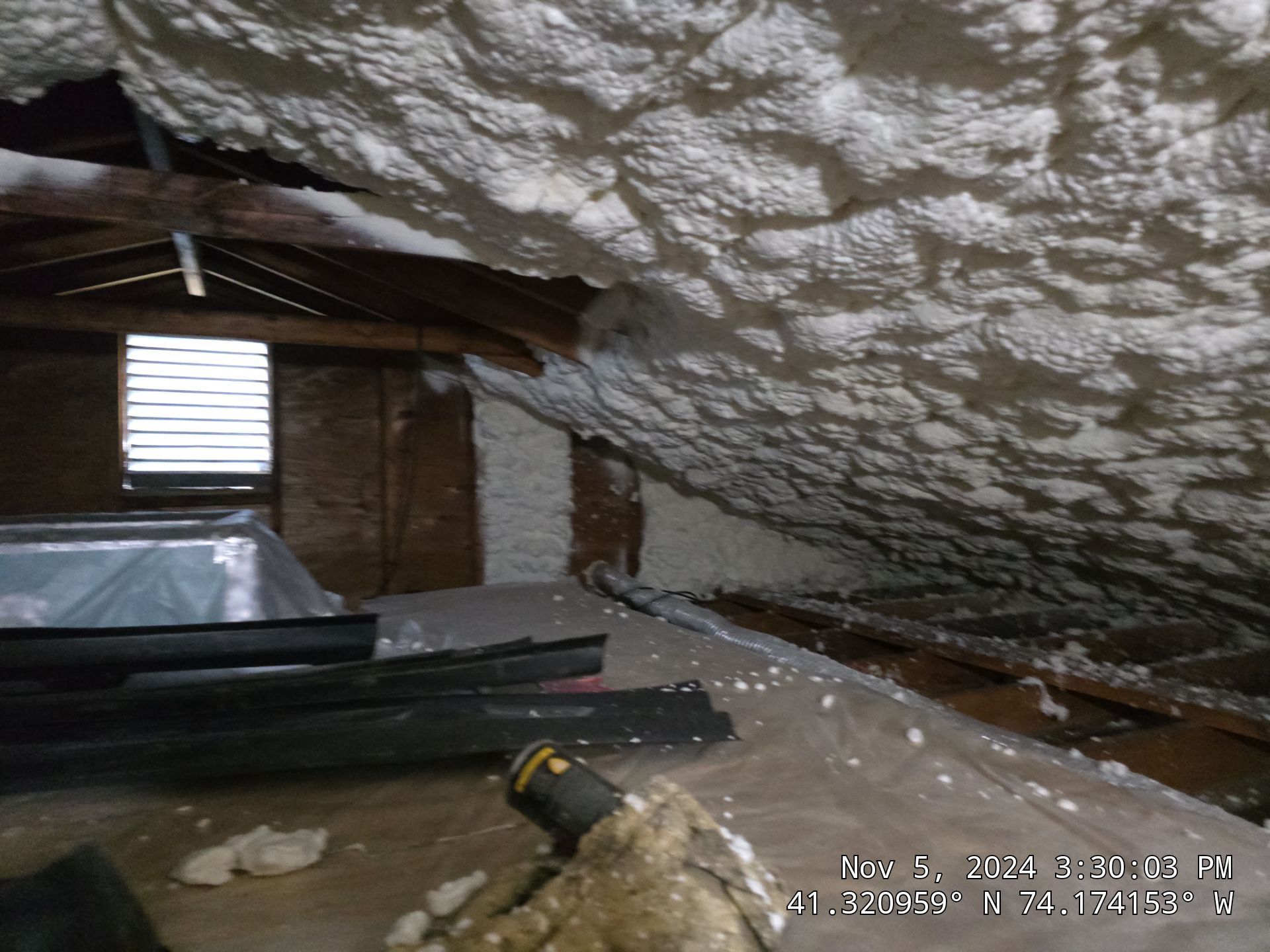 Attic Insulation using open cell spray foam by NYS Foam & Energy