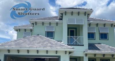 Decorative Bahama Shutters in Traffic White