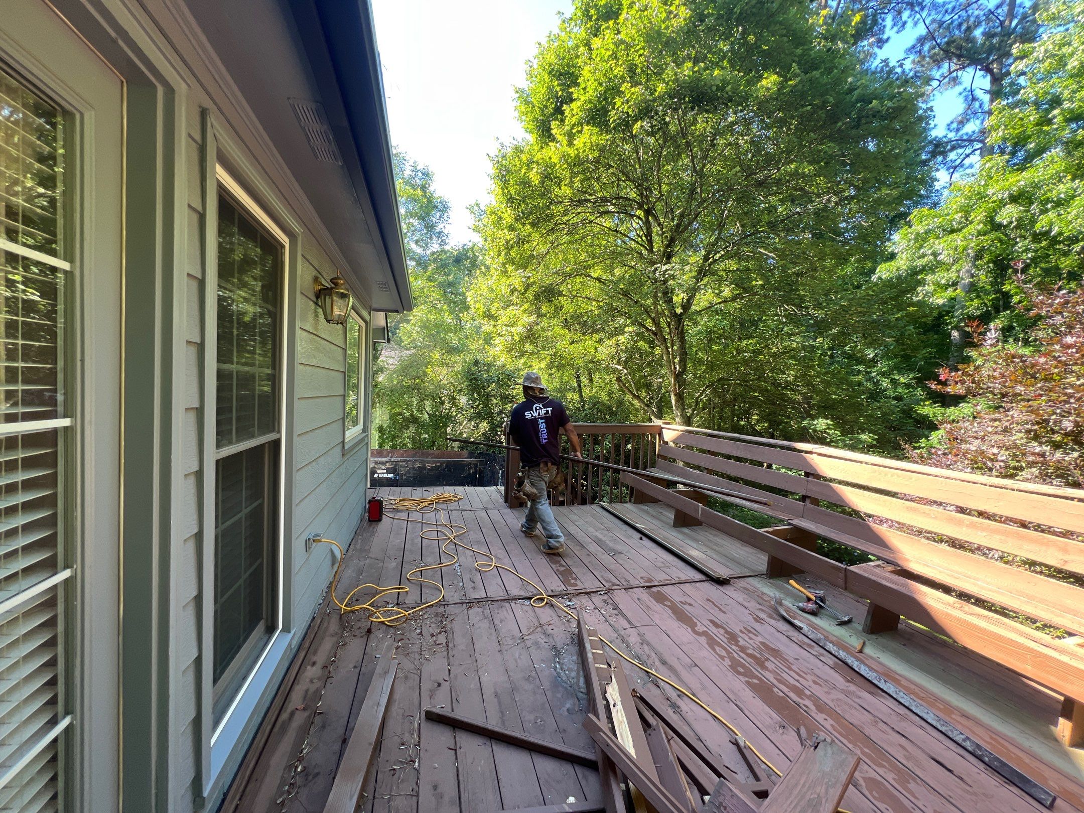 Pressure-Treated Wood Deck Replacement and Staircase Installation in Kennesaw by Swift Home Renovations