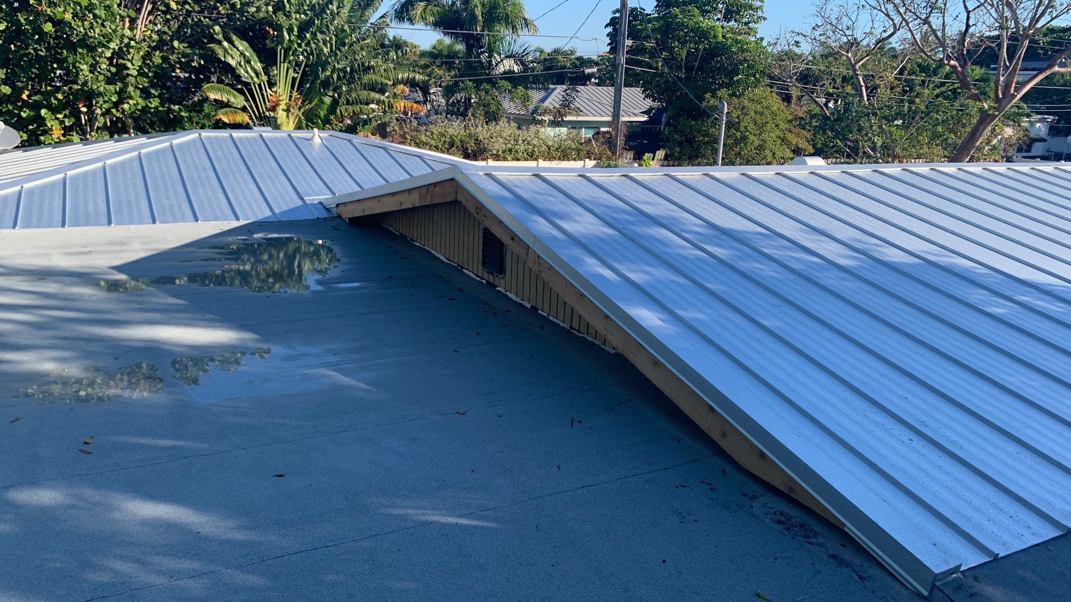 Residential Roofing Installation using 1" Nail strip metal roof by BLUES BROTHERS CONSTRUCTION CORP