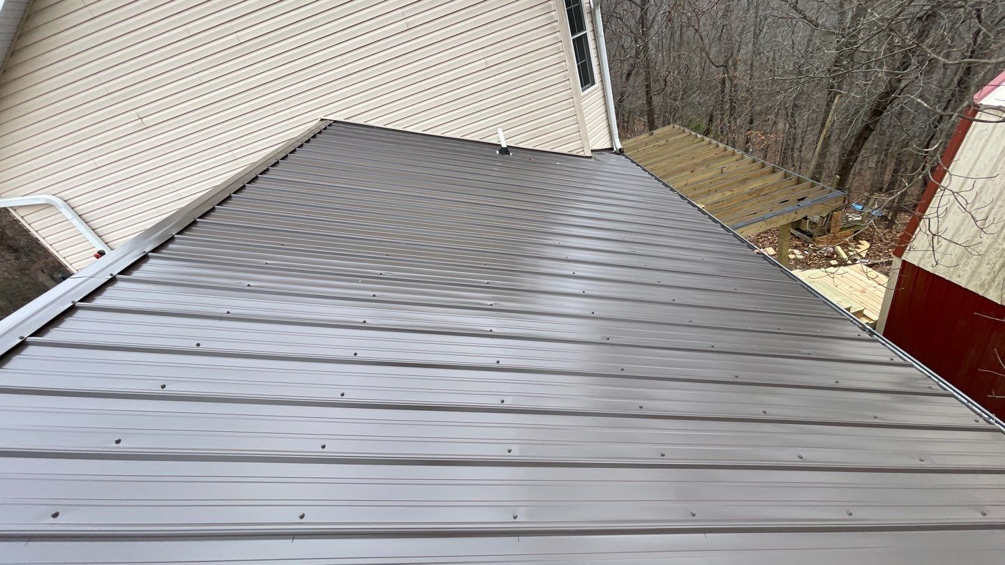 Residential Roofing Install - 29 Gauge G-Rib Metal - Color Burnished Slate  by Titan Commercial & Residential Roofing 