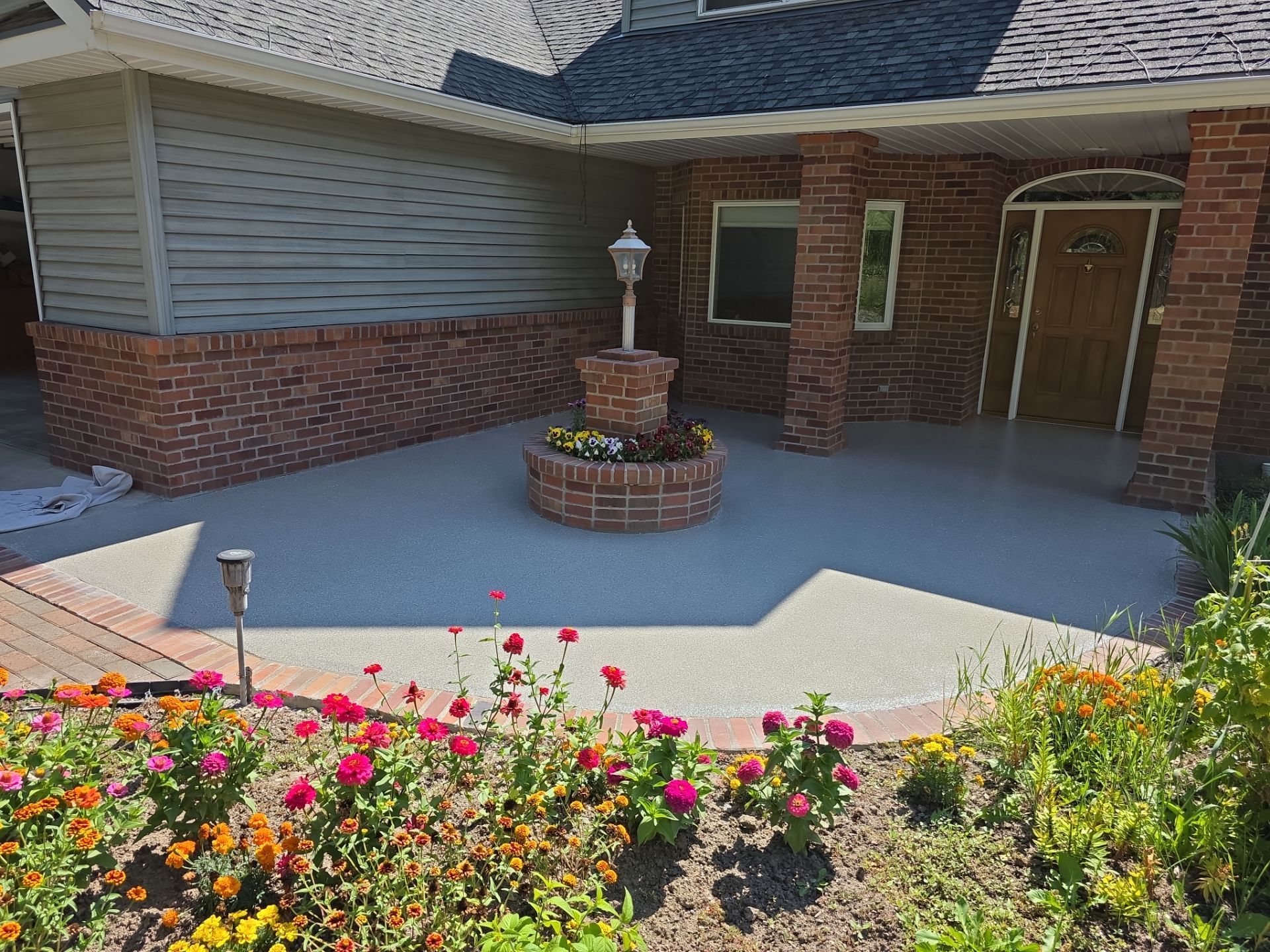 Entryway Transformation using Travertine by Croc Coatings, LLC