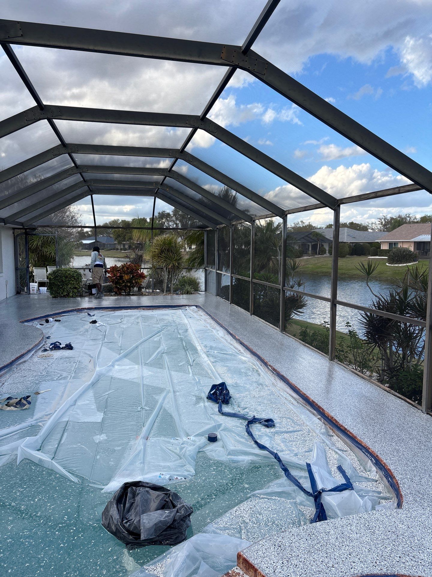 Complete Property Transformation: Pool Deck, Driveway & Garage by Performance Floors & Coating