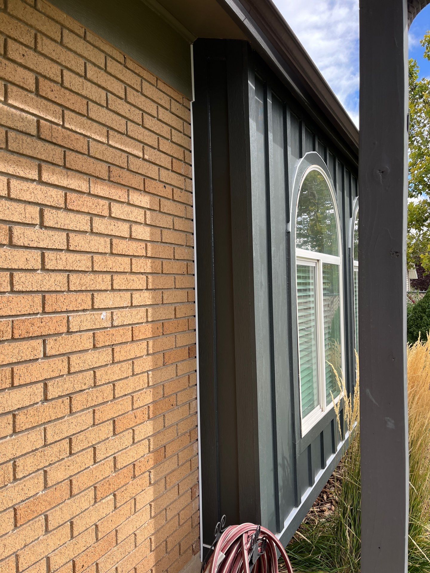 Salt Lake City | Hardie Upgrade & Custom Arched Window Trims | Iron Gray by Ideal Siding Utah