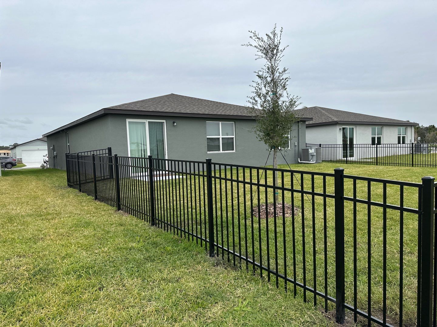 Aluminum Fence Installation using Black 3 Rail Aluminum Fence by Asap fence and gates, LLC
